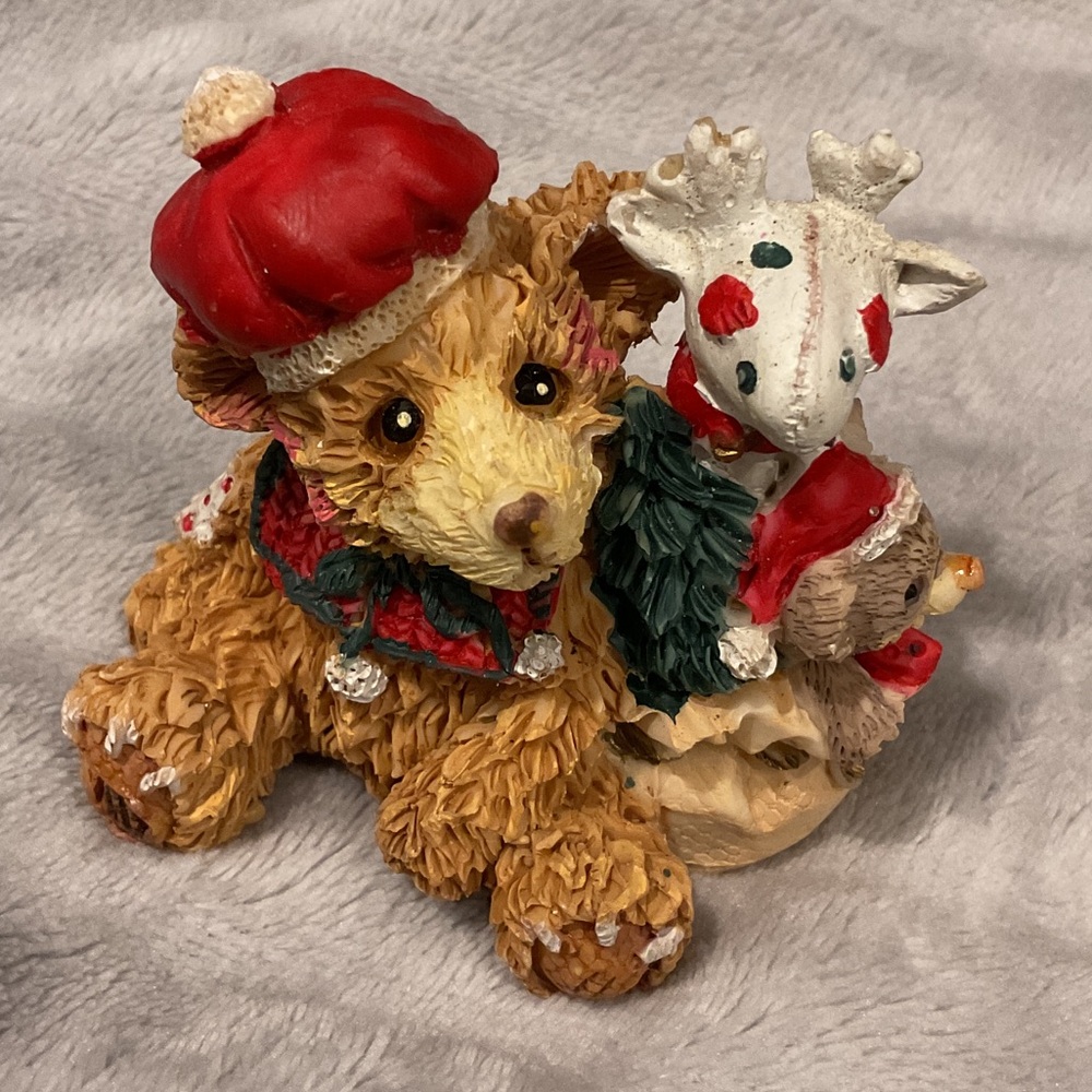 Boyds Bears Holiday Bear and Reindeer Figurine